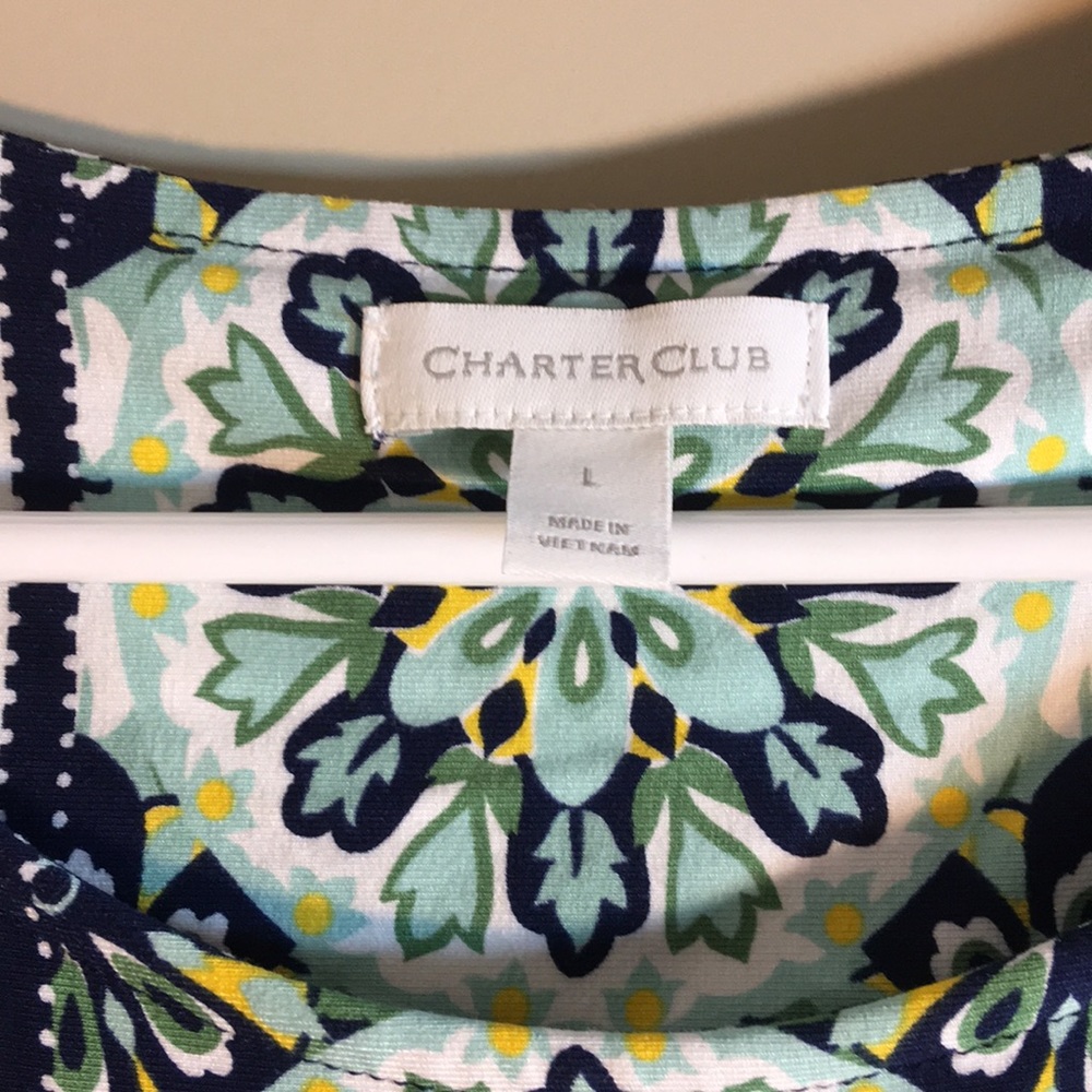 SALE! Charter Club Sleeveless Geo Border Dress NWT - Picture 5 of 6